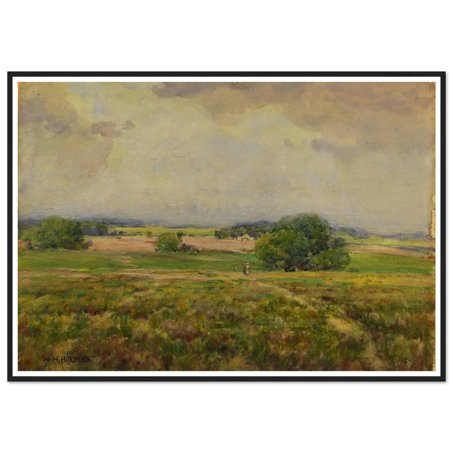 Over The Maryland Fields Art Print | William Henry Holmes - Framed Poster - 30x40 cm / 12x16″ - Black frame