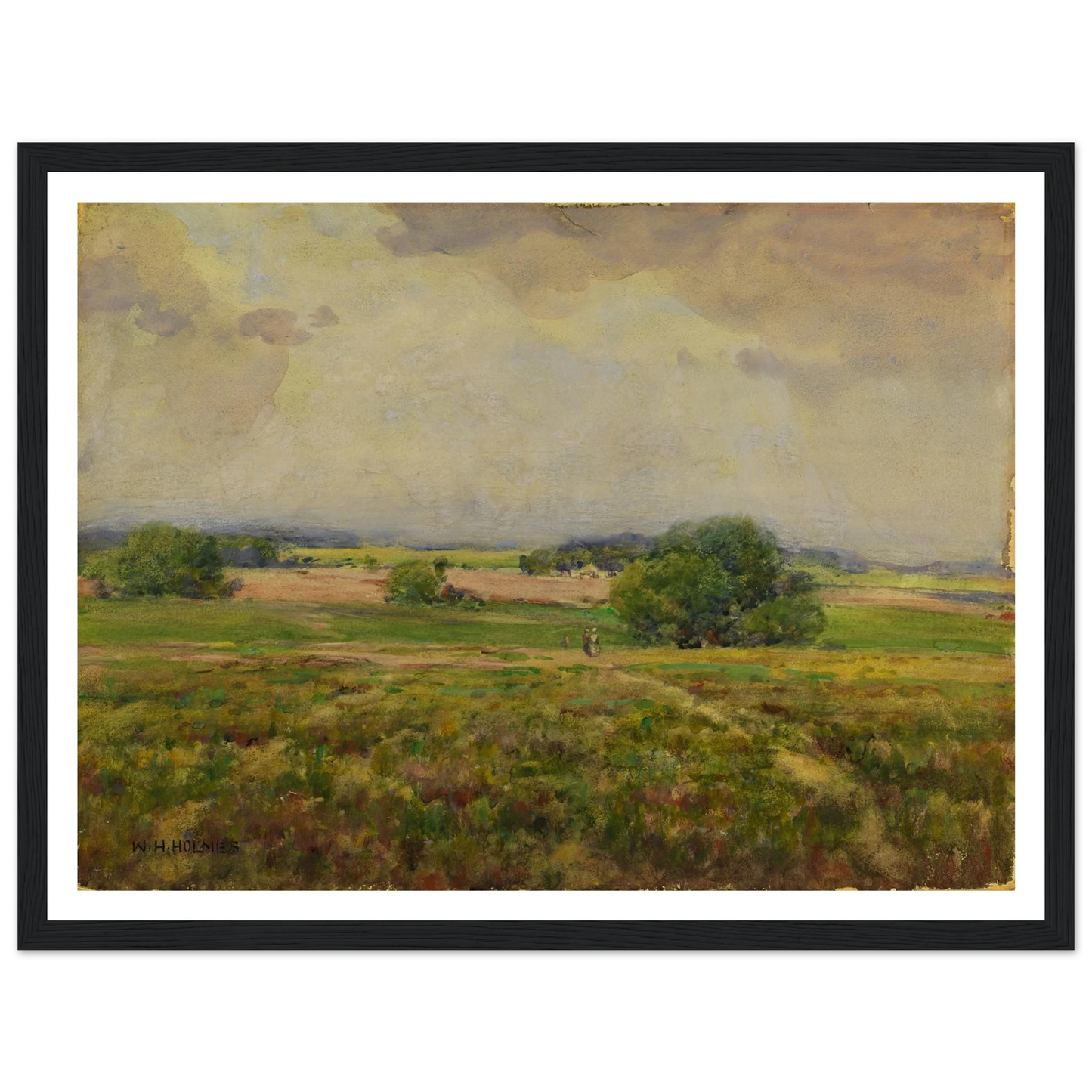 Over The Maryland Fields Art Print | William Henry Holmes - Framed Poster - 30x40 cm / 12x16″ - Black frame