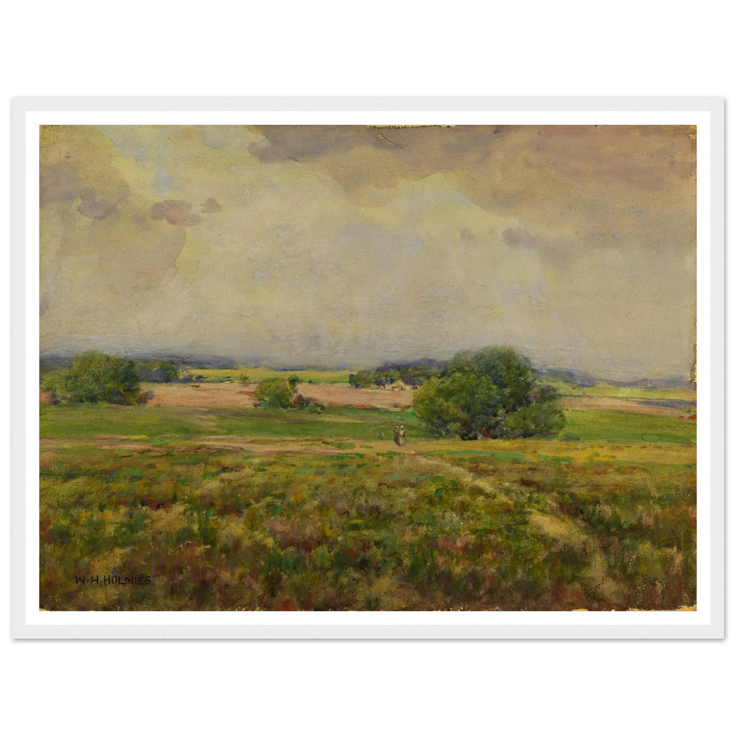 Over The Maryland Fields Art Print | William Henry Holmes - Framed Poster - 30x40 cm / 12x16″ - Black frame