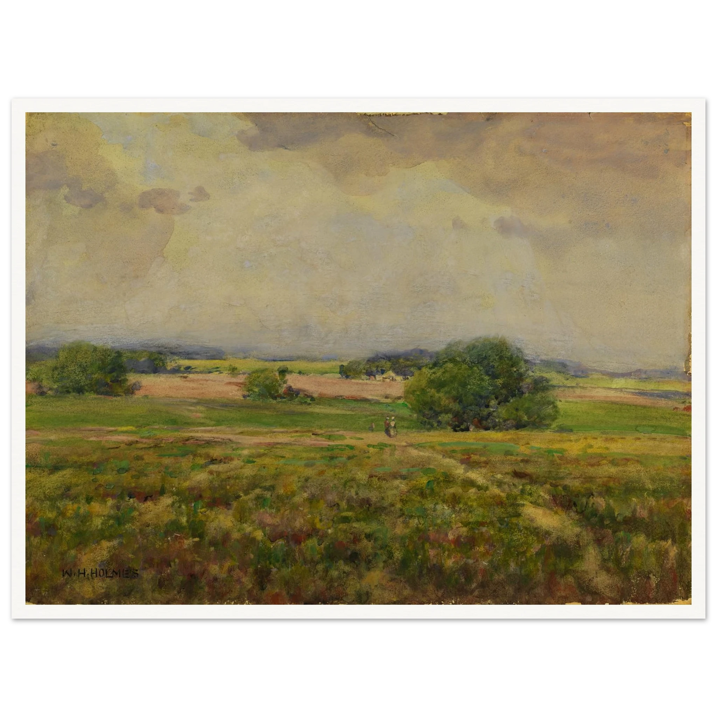 Over The Maryland Fields Art Print | William Henry Holmes - Framed Poster - 30x40 cm / 12x16″ - Black frame