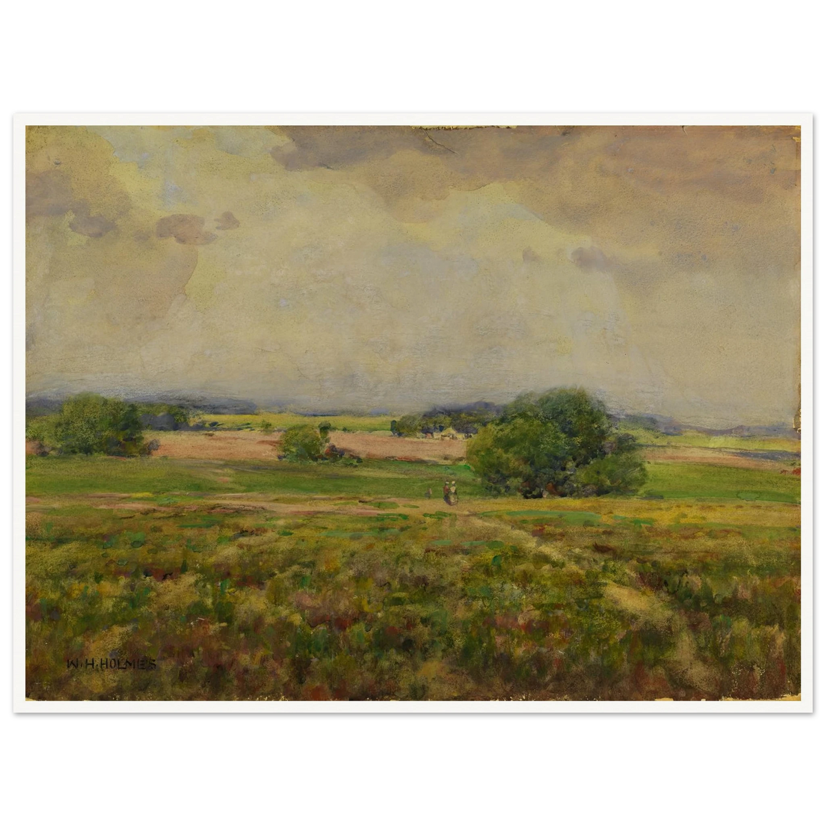 Over The Maryland Fields Art Print | William Henry Holmes - Framed Poster - 30x40 cm / 12x16″ - Black frame