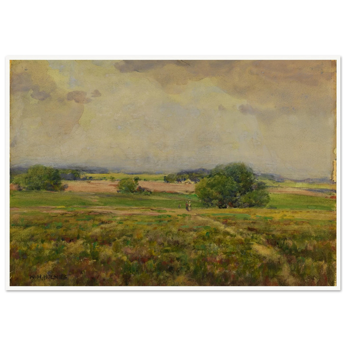Over The Maryland Fields Art Print | William Henry Holmes - Framed Poster - 30x40 cm / 12x16″ - Black frame