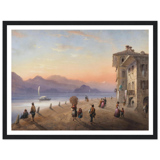 Palazzo Borromeo, Isola Bella on Lake Maggiore (1849) Art Print | Carlo Bossoli - Framed Poster - 30x40 cm / 12x16″ - Black frame