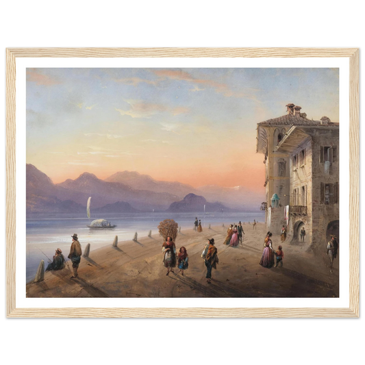 Palazzo Borromeo, Isola Bella on Lake Maggiore (1849) Art Print | Carlo Bossoli - Framed Poster - 30x40 cm / 12x16″ - Black frame