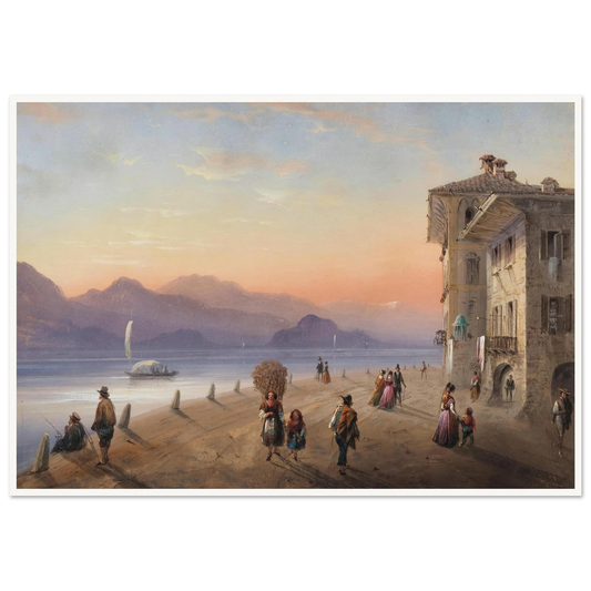 Palazzo Borromeo, Isola Bella on Lake Maggiore (1849) Art Print | Carlo Bossoli - Framed Poster - 30x40 cm / 12x16″ - Black frame