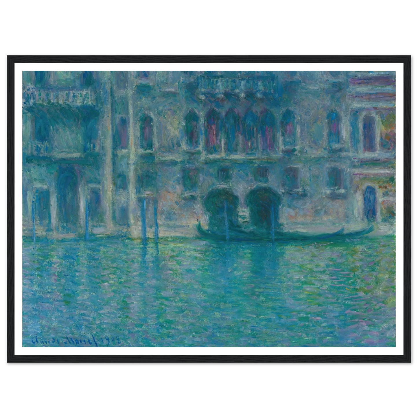 Palazzo da Mula, Venice (1908) Art Print | Claude Monet - Framed Poster - 30x40 cm / 12x16″ - Black frame