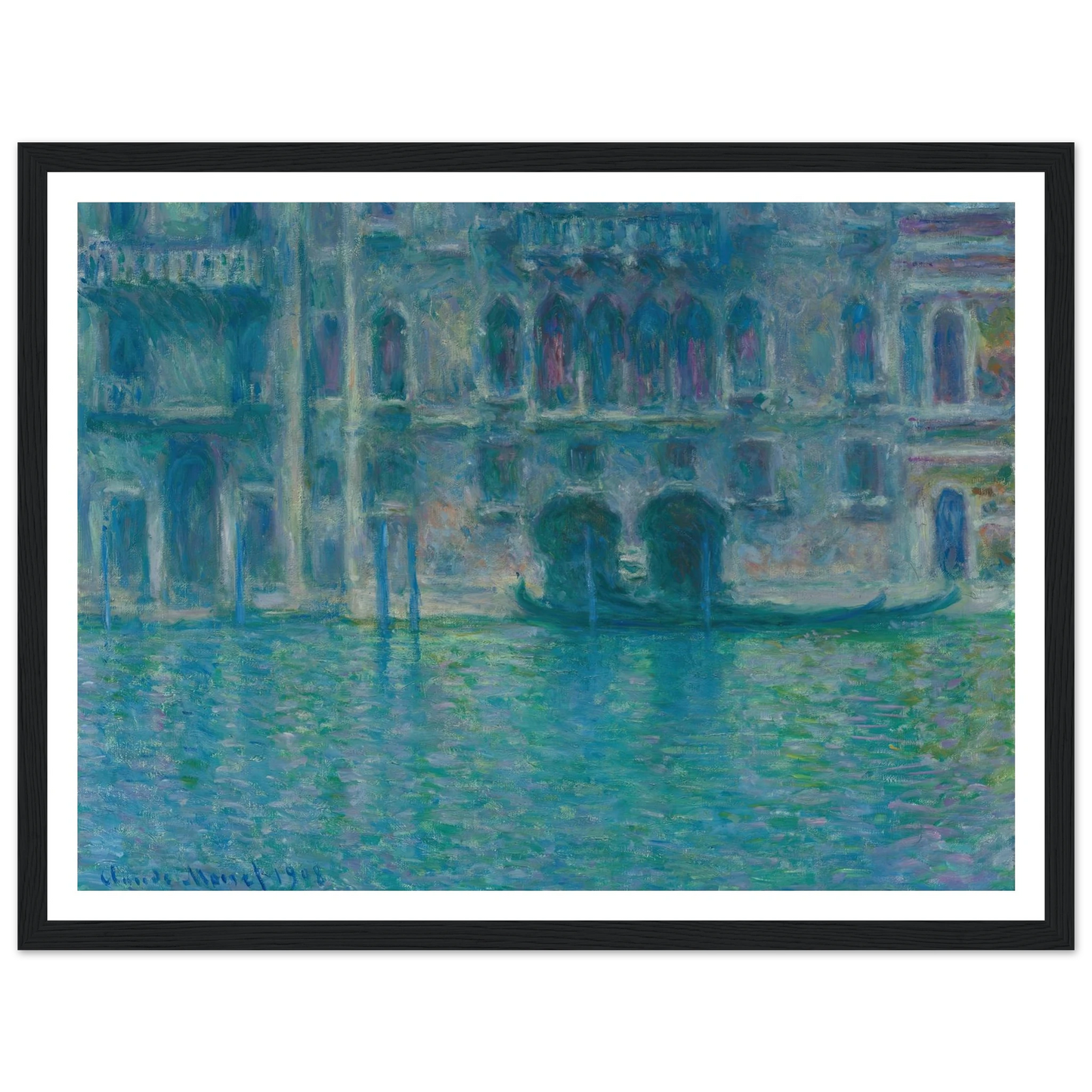 Palazzo da Mula, Venice (1908) Art Print | Claude Monet - Framed Poster - 30x40 cm / 12x16″ - Black frame