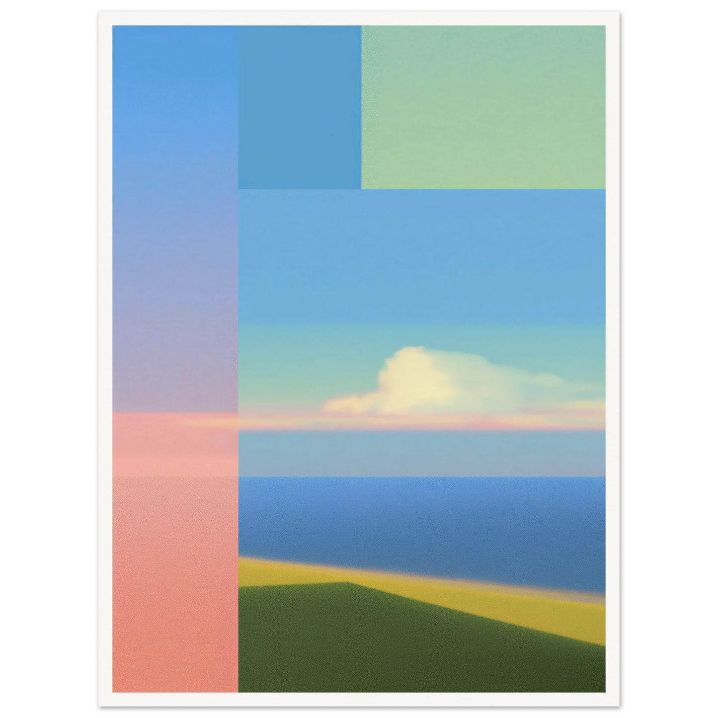 Pale Memory Field - Framed Poster - 30x40 cm / 12x16″ - Black frame