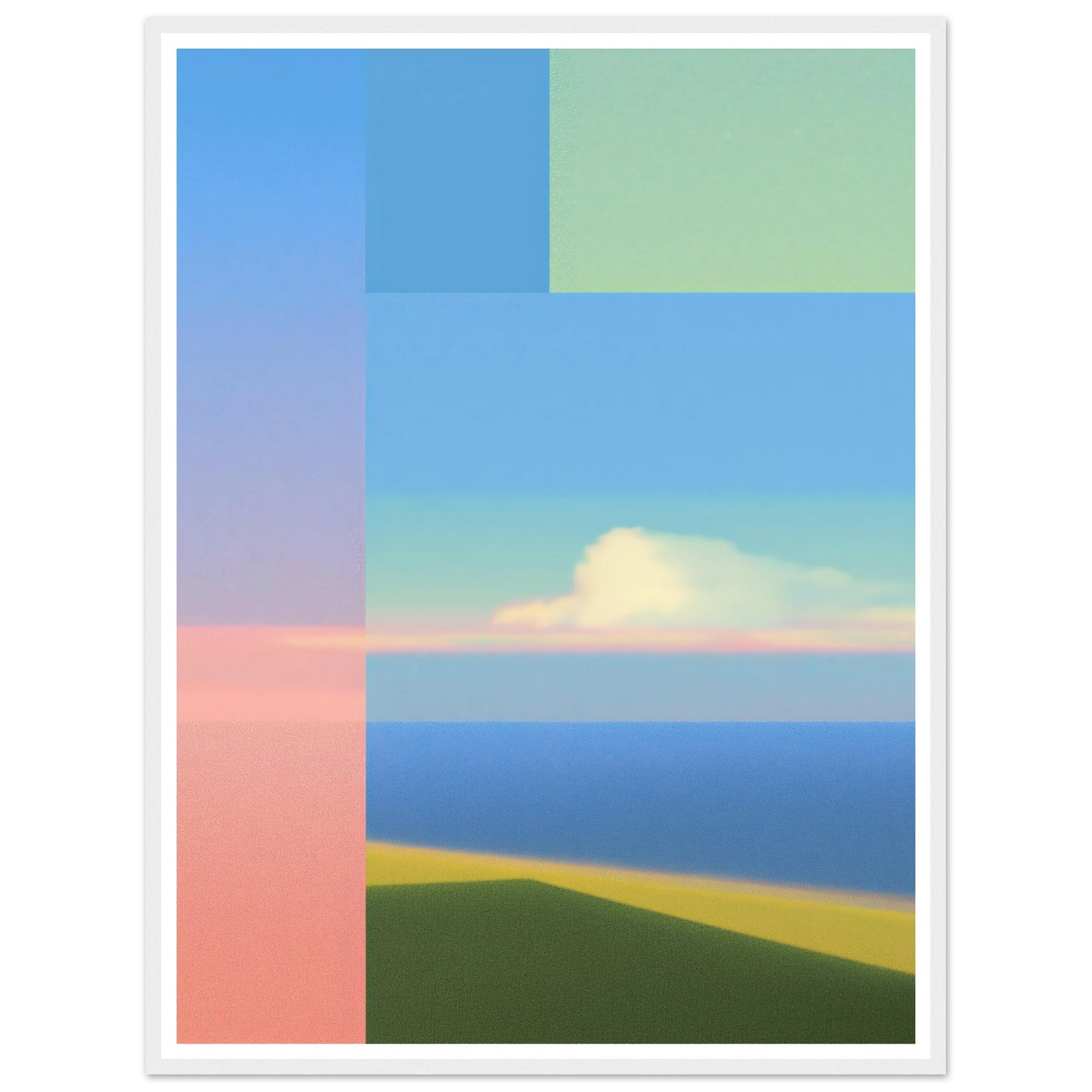 Pale Memory Field - Framed Poster - 30x40 cm / 12x16″ - Black frame