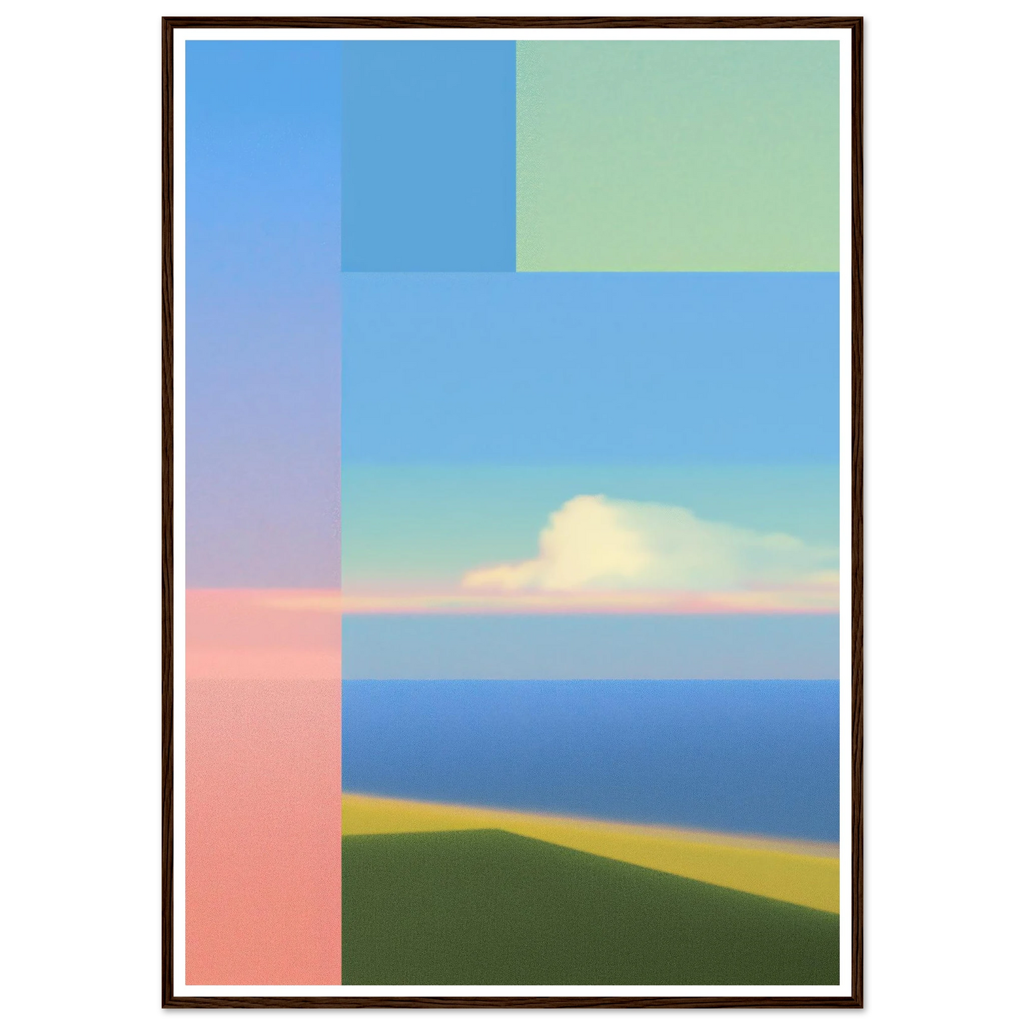 Pale Memory Field - Framed Poster - 30x40 cm / 12x16″ - Black frame