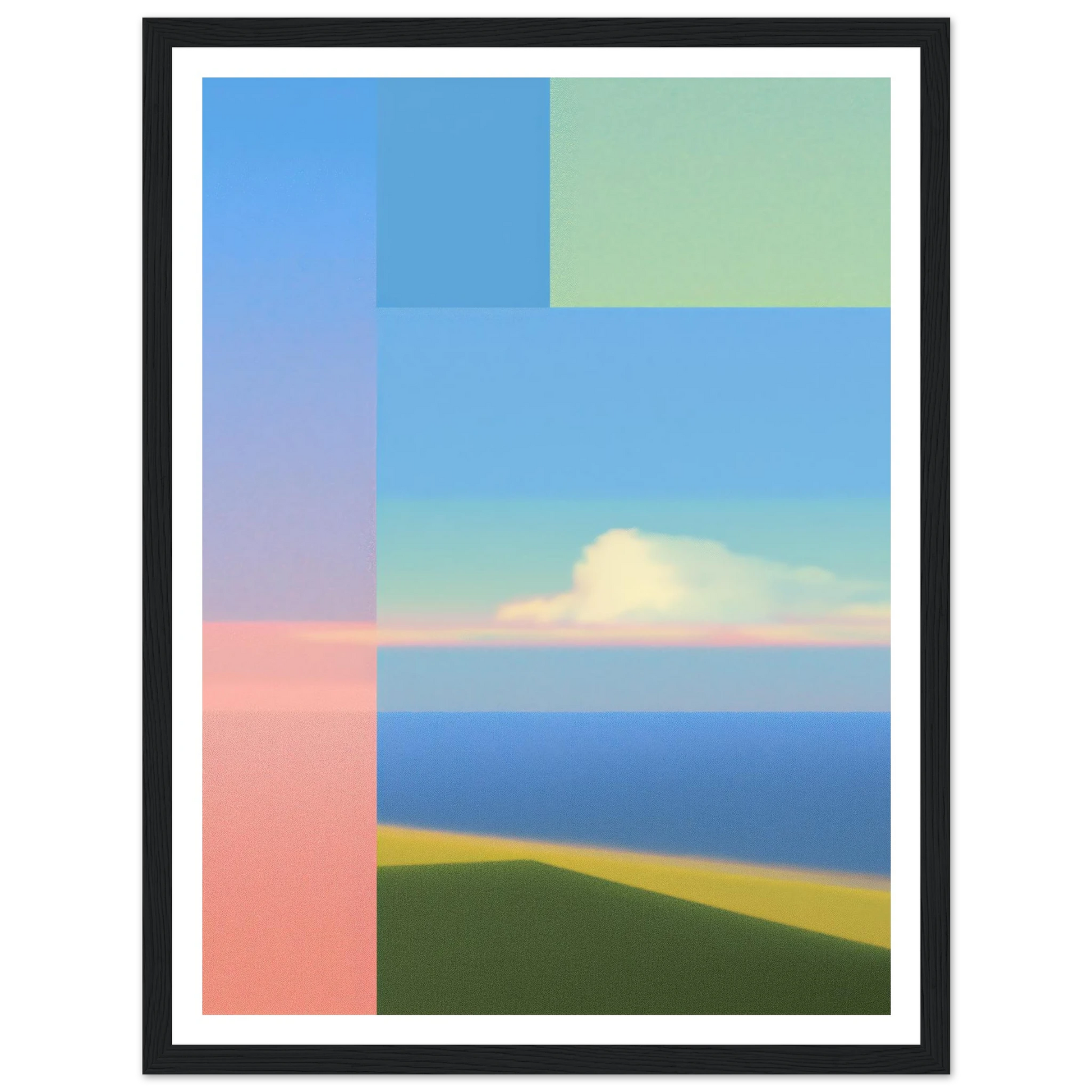 Pale Memory Field - Framed Poster - 30x40 cm / 12x16″ - Black frame