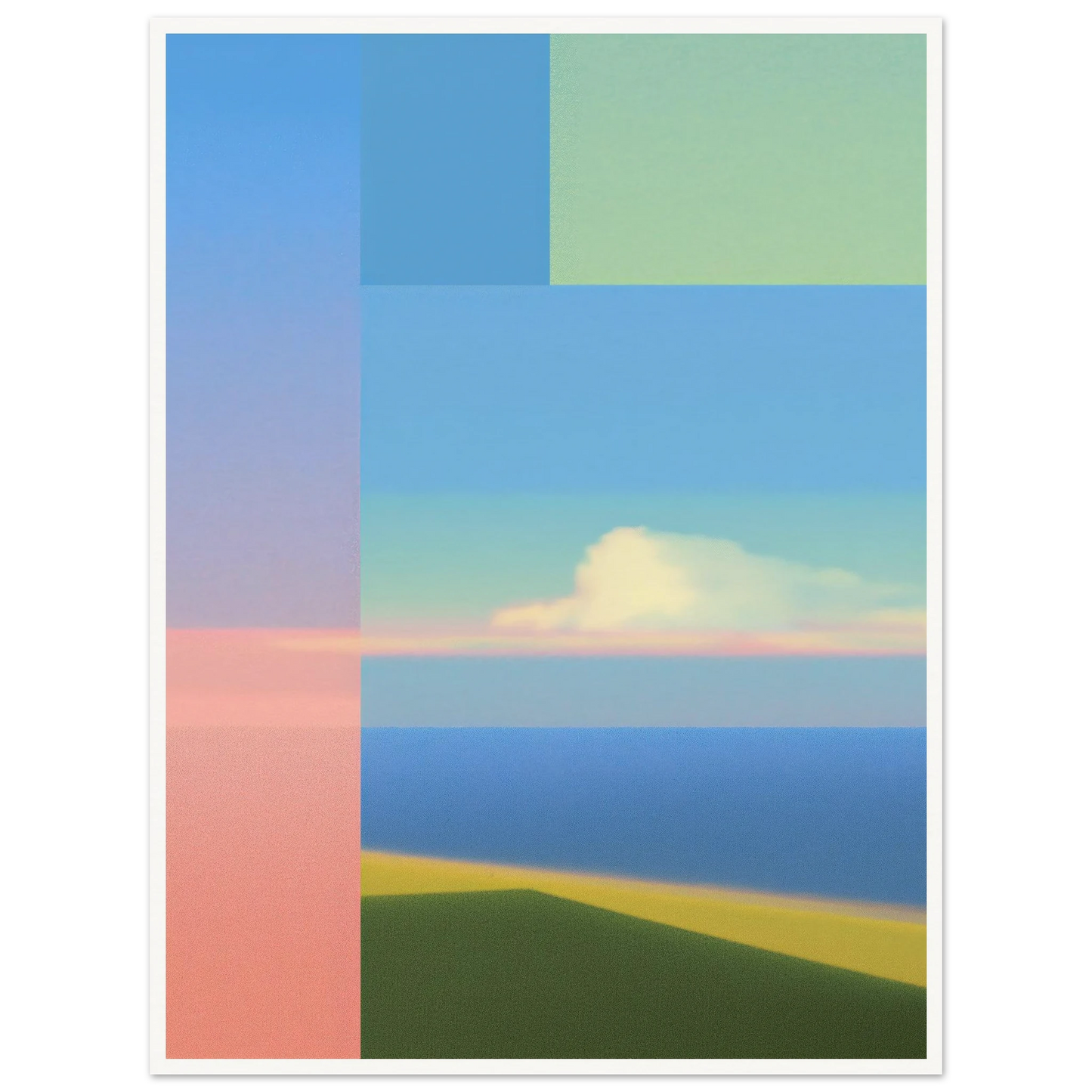 Pale Memory Field - Framed Poster - 30x40 cm / 12x16″ - Black frame