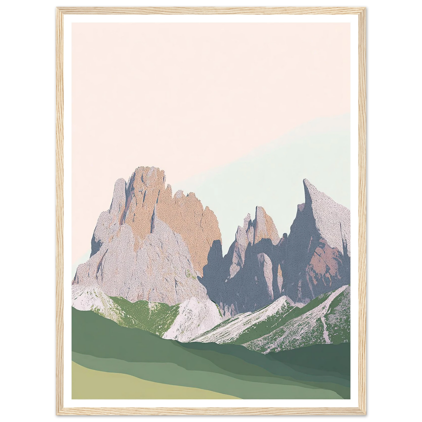 Pale Peaks of The Dolomites - Framed Poster - 30x40 cm / 12x16″ - Black frame