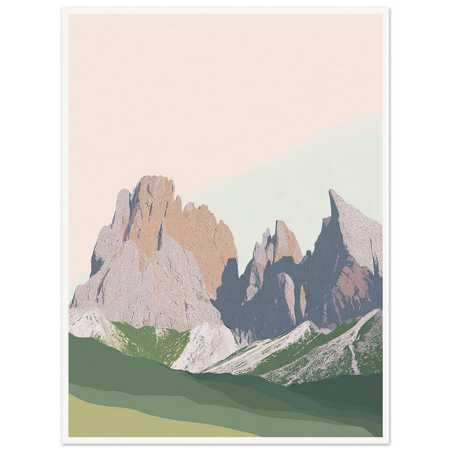 Pale Peaks of The Dolomites - Framed Poster - 30x40 cm / 12x16″ - Black frame