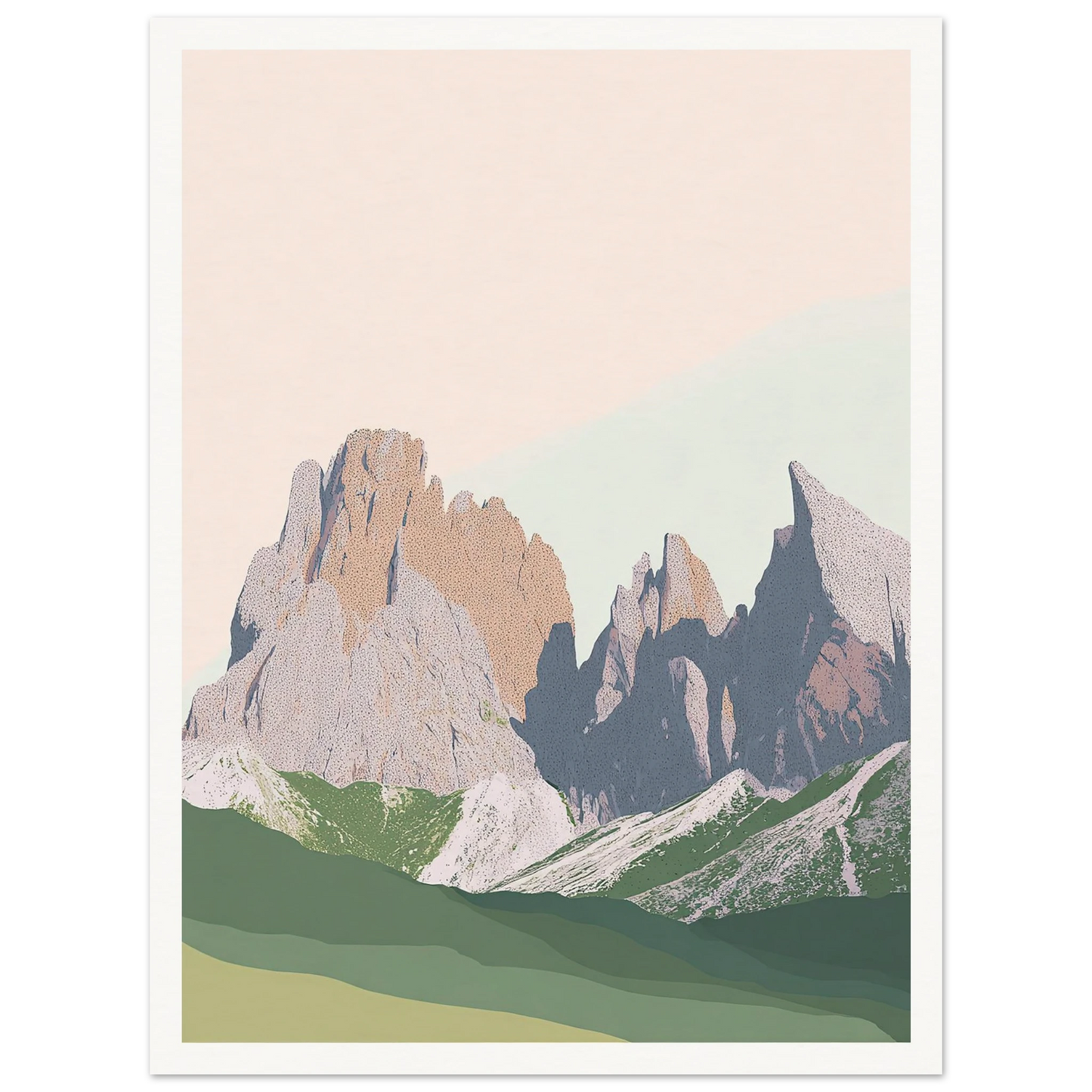 Pale Peaks of The Dolomites - Framed Poster - 30x40 cm / 12x16″ - Black frame