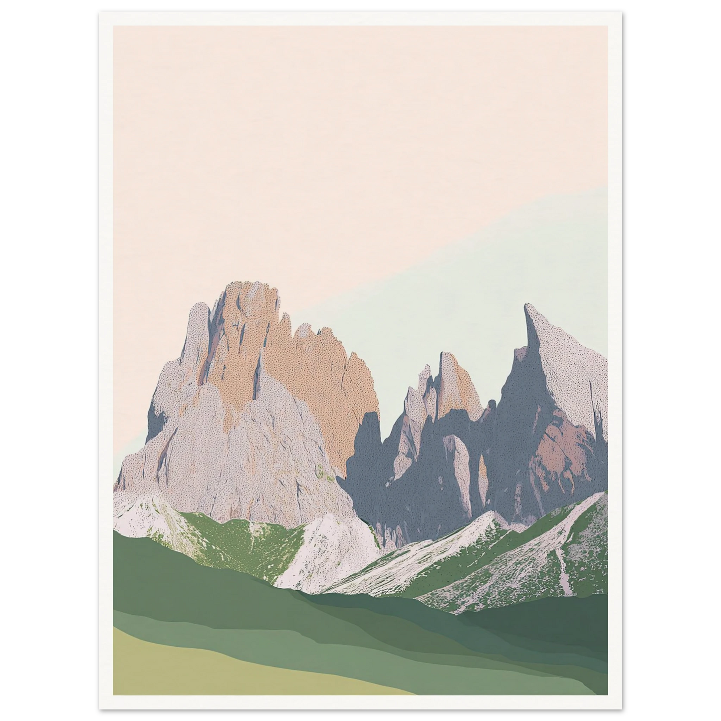 Pale Peaks of The Dolomites - Framed Poster - 30x40 cm / 12x16″ - Black frame