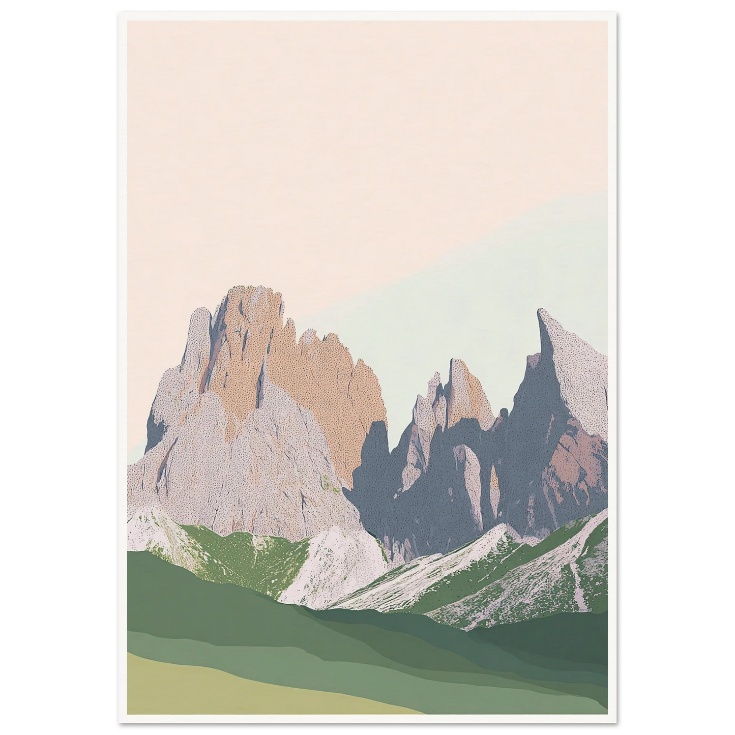 Pale Peaks of The Dolomites - Framed Poster - 30x40 cm / 12x16″ - Black frame