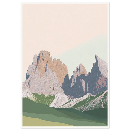 Pale Peaks of The Dolomites - Framed Poster - 30x40 cm / 12x16″ - Black frame