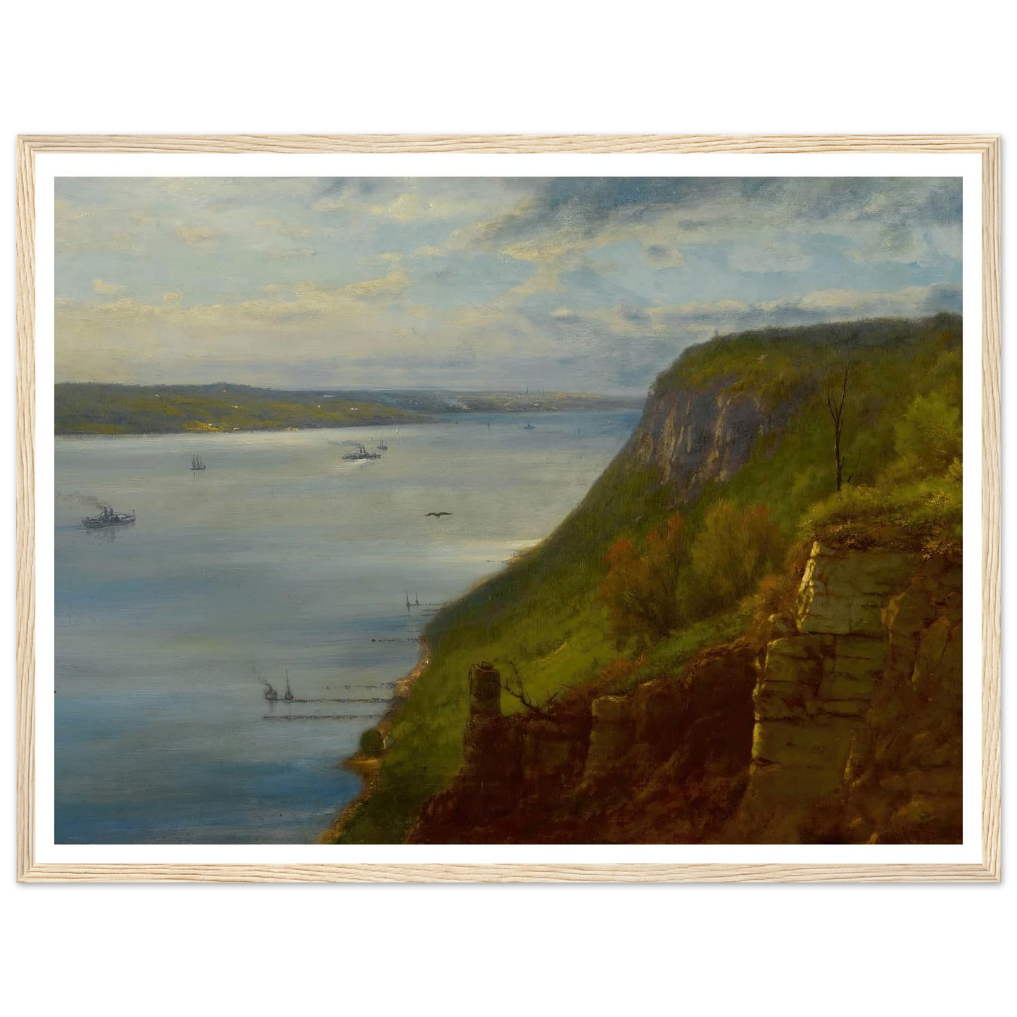 Palisades on the Hudson (1866) Art Print | George Inness - Framed Poster - 30x40 cm / 12x16″ - Black frame