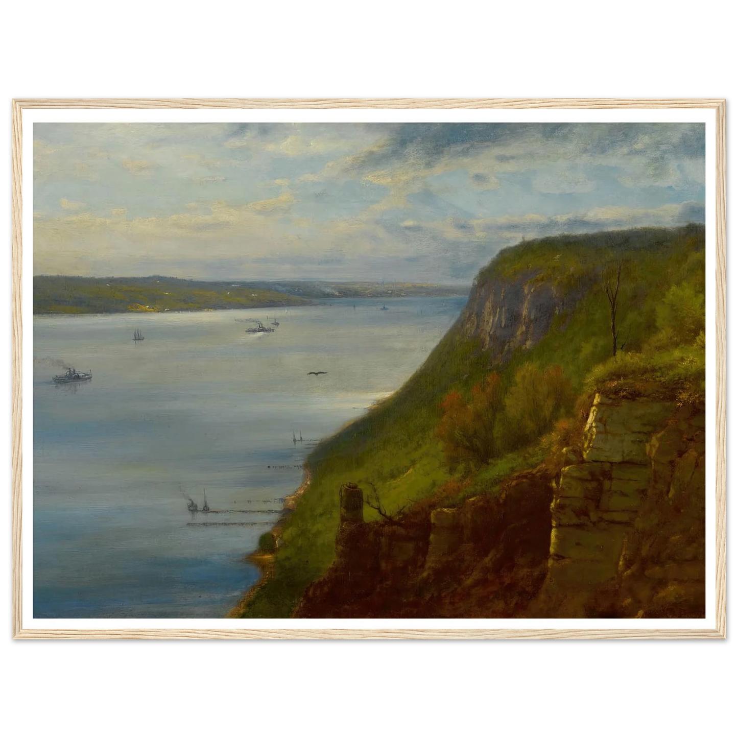 Palisades on the Hudson (1866) Art Print | George Inness - Framed Poster - 30x40 cm / 12x16″ - Black frame