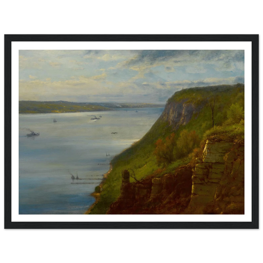 Palisades on the Hudson (1866) Art Print | George Inness - Framed Poster - 30x40 cm / 12x16″ - Black frame