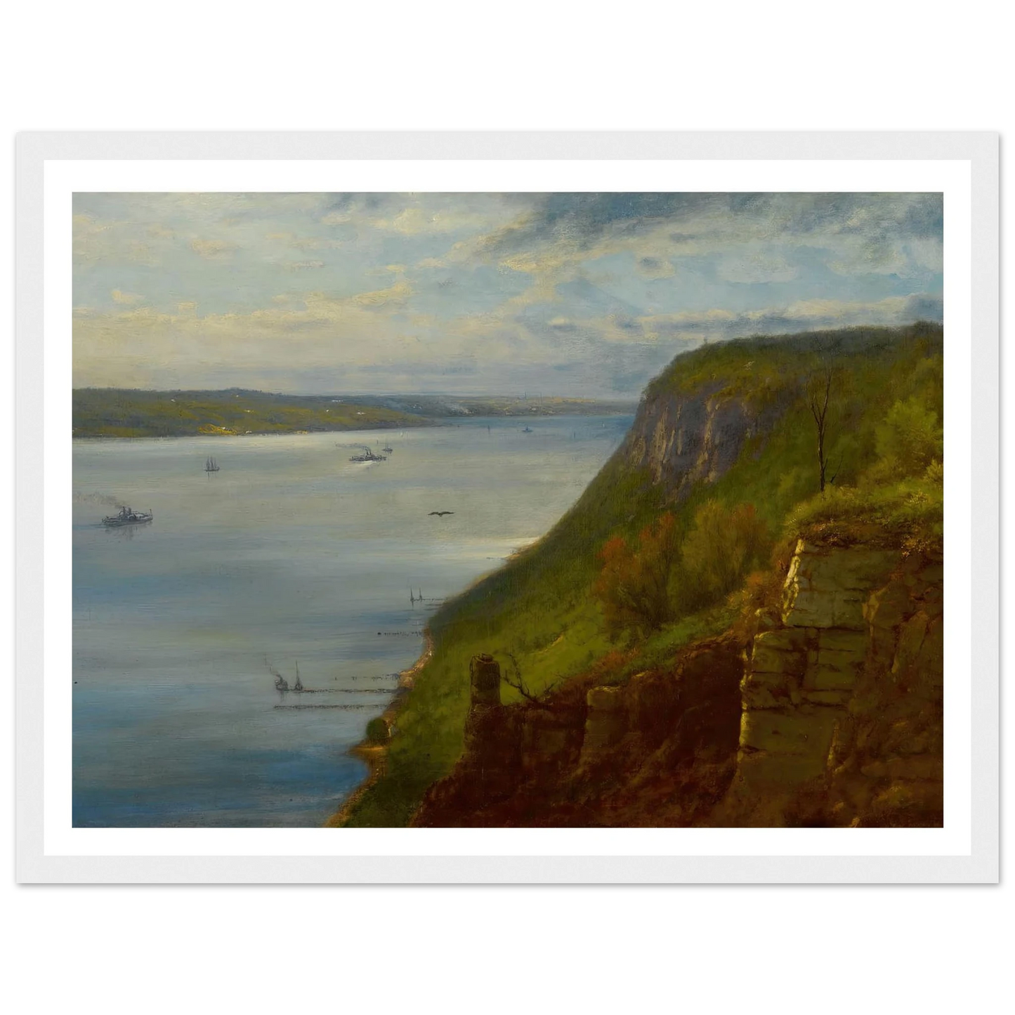 Palisades on the Hudson (1866) Art Print | George Inness - Framed Poster - 30x40 cm / 12x16″ - Black frame