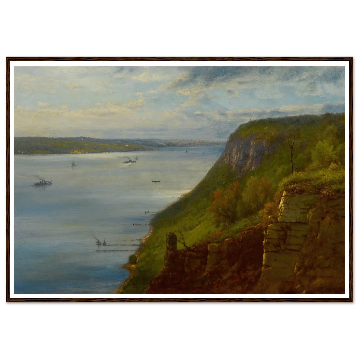 Palisades on the Hudson (1866) Art Print | George Inness - Framed Poster - 30x40 cm / 12x16″ - Black frame