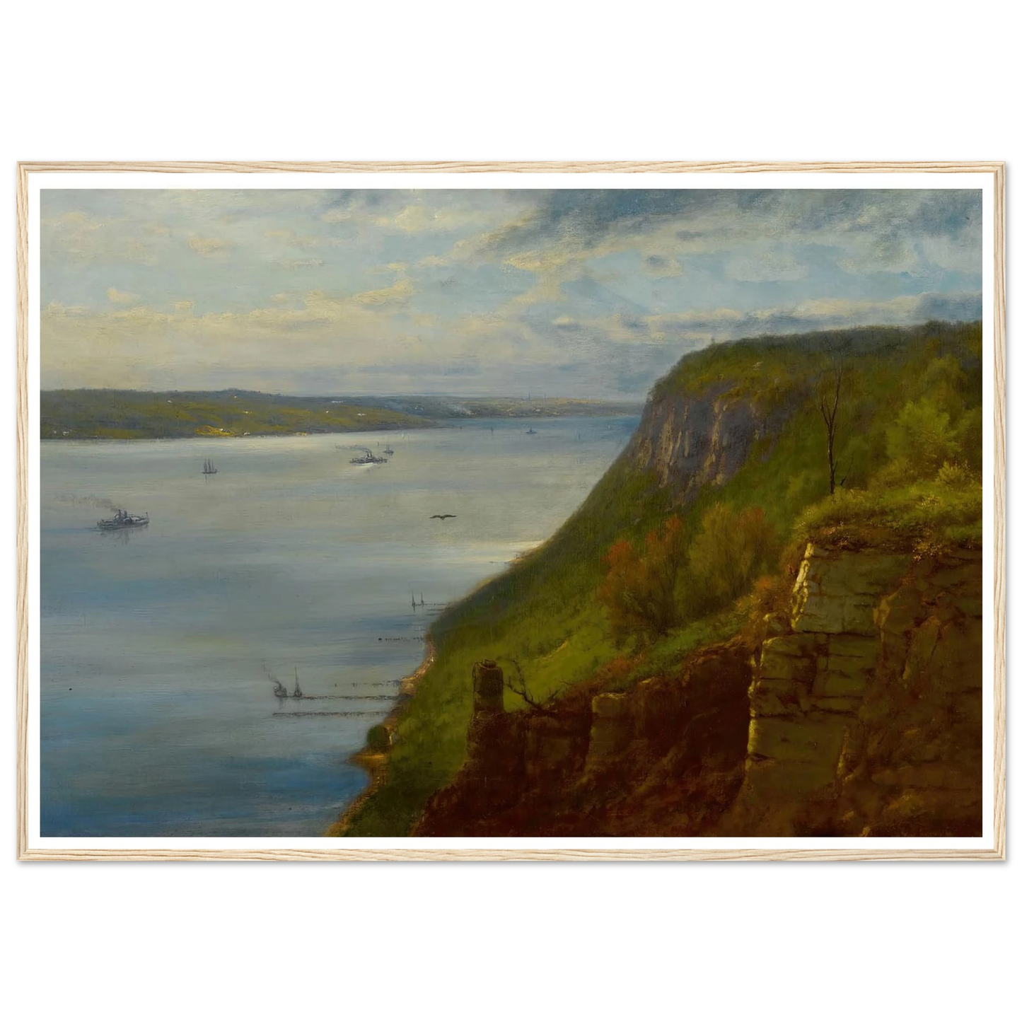 Palisades on the Hudson (1866) Art Print | George Inness - Framed Poster - 30x40 cm / 12x16″ - Black frame