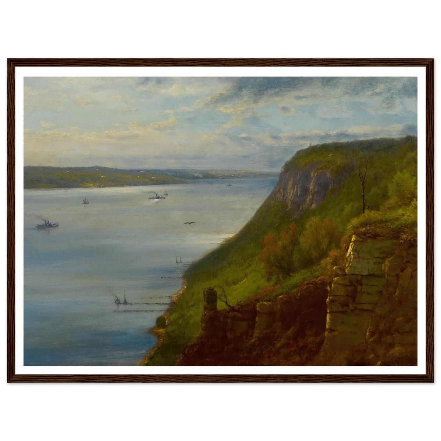 Palisades on the Hudson (1866) Art Print | George Inness - Framed Poster - 30x40 cm / 12x16″ - Black frame