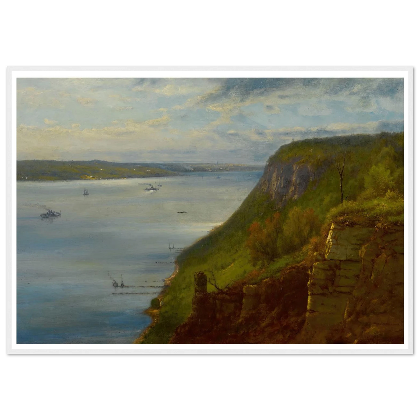 Palisades on the Hudson (1866) Art Print | George Inness - Framed Poster - 30x40 cm / 12x16″ - Black frame