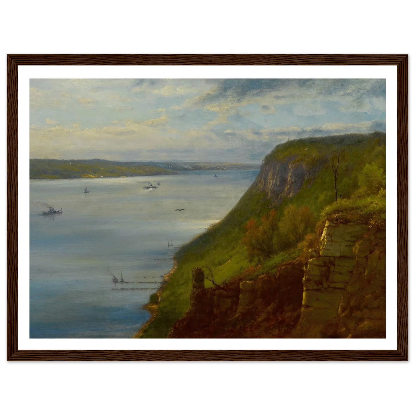 Palisades on the Hudson (1866) Art Print | George Inness - Framed Poster - 30x40 cm / 12x16″ - Black frame