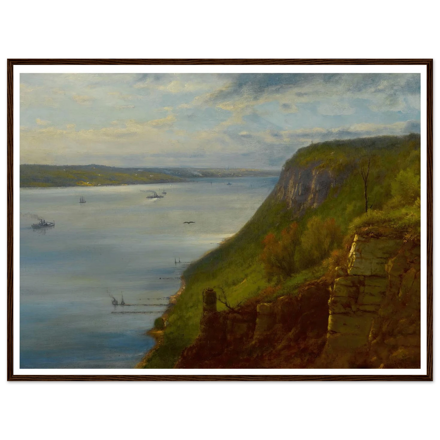 Palisades on the Hudson (1866) Art Print | George Inness - Framed Poster - 30x40 cm / 12x16″ - Black frame