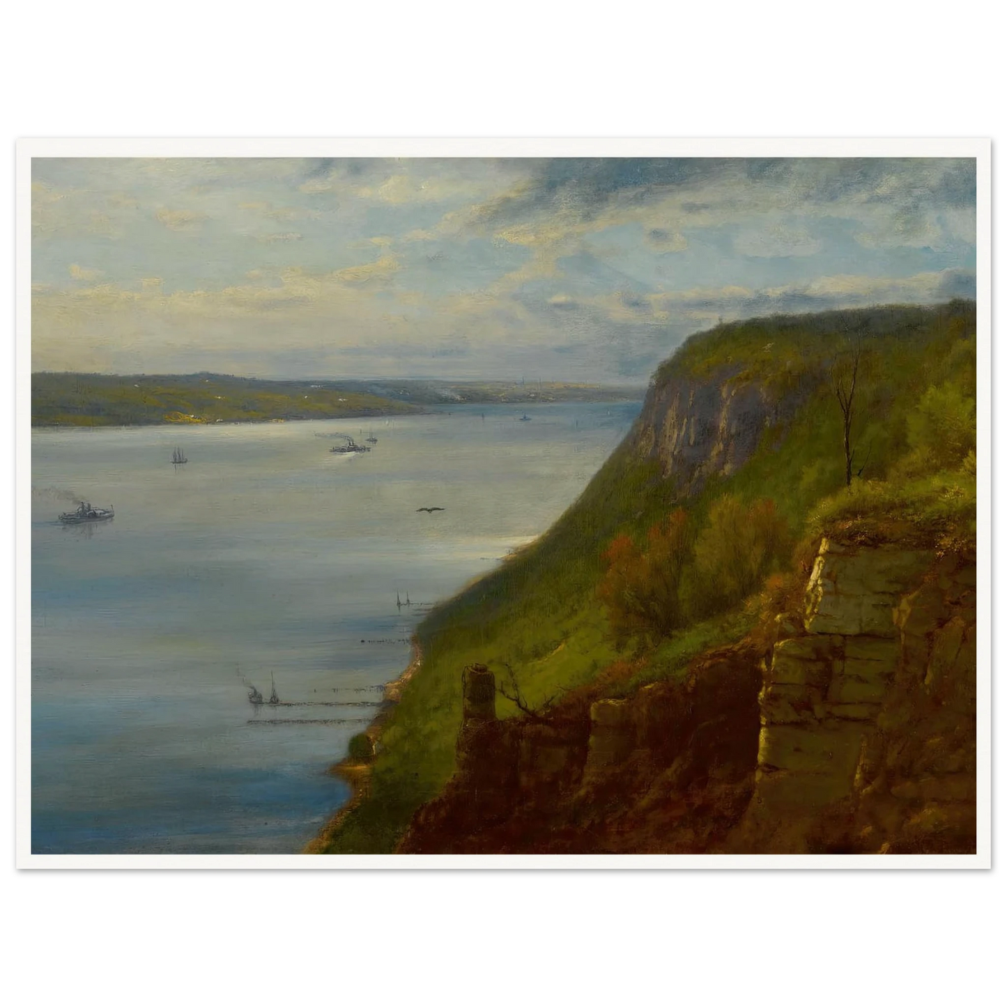 Palisades on the Hudson (1866) Art Print | George Inness - Framed Poster - 30x40 cm / 12x16″ - Black frame