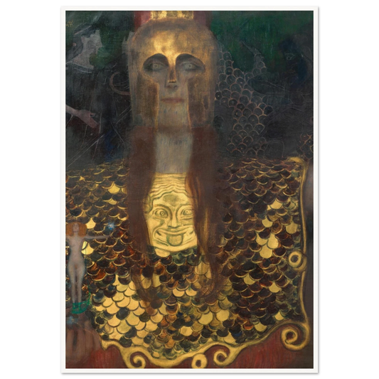 Pallas Athene (1898) Art Print | Gustav Klimt - Framed Poster - 30x40 cm / 12x16″ - Black frame