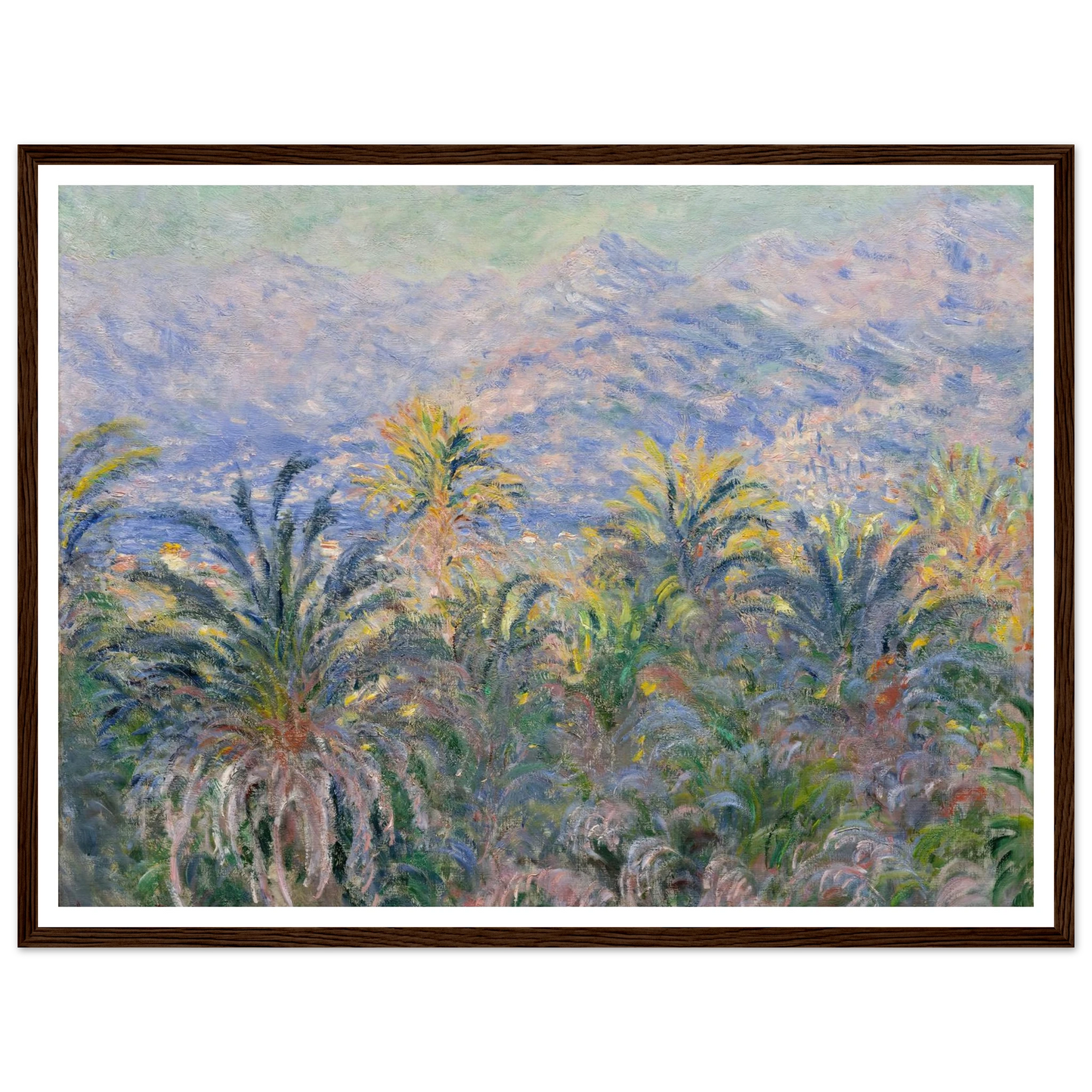 Palm Trees at Bordighera (1884) Art Print | Claude Monet - Framed Poster - 30x40 cm / 12x16″ - Black frame