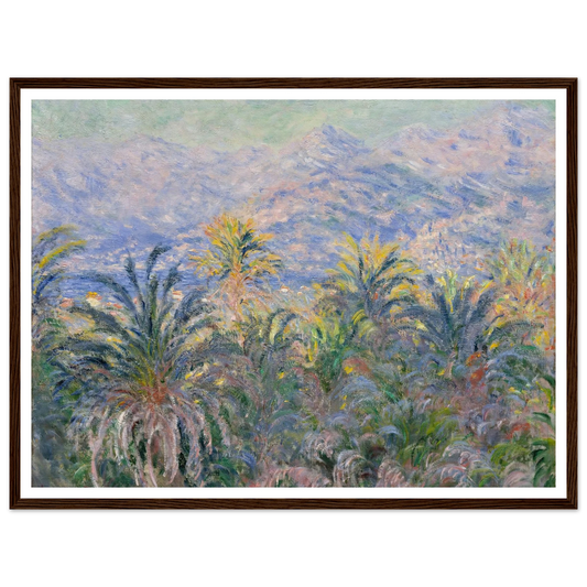 Palm Trees at Bordighera (1884) Art Print | Claude Monet - Framed Poster - 30x40 cm / 12x16″ - Black frame