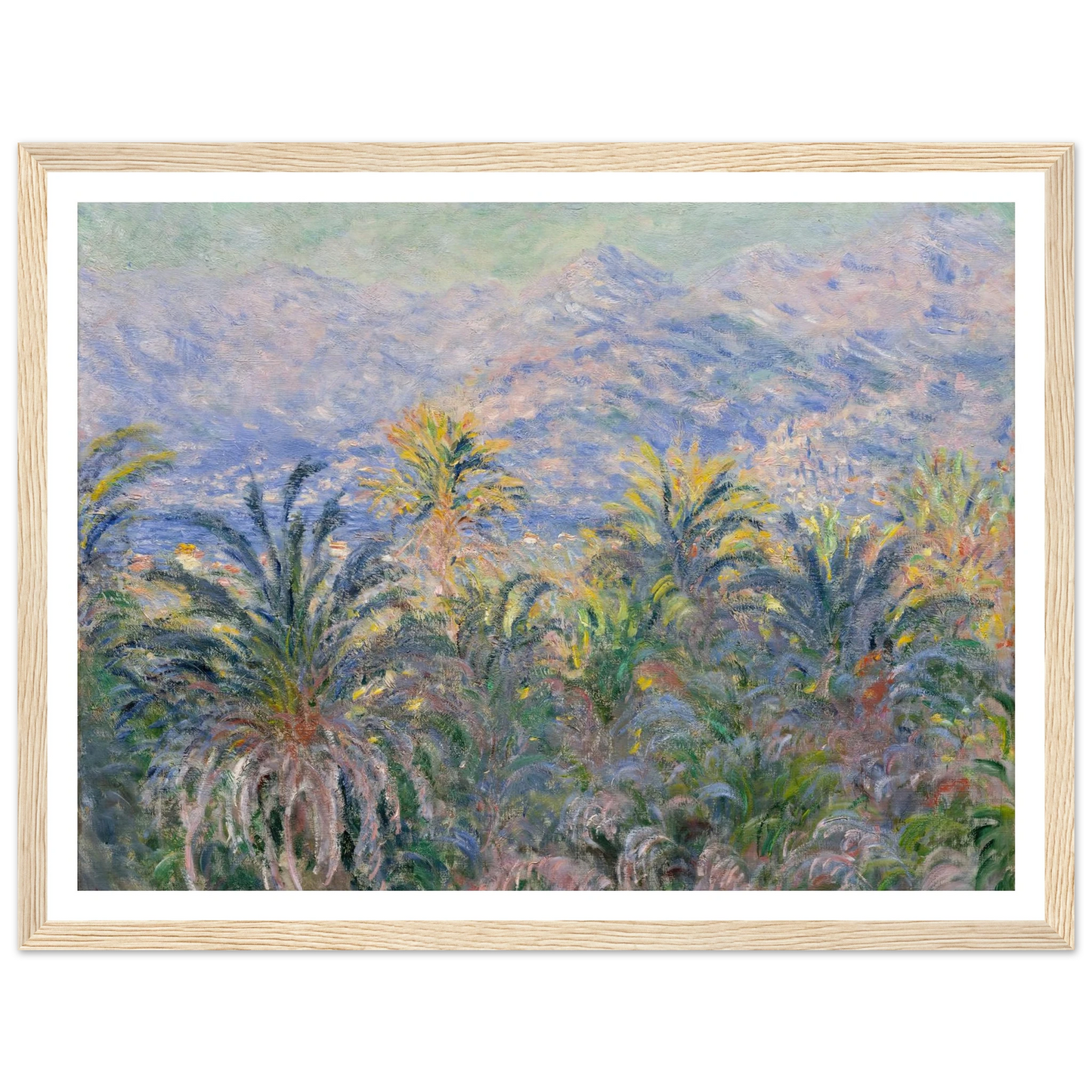 Palm Trees at Bordighera (1884) Art Print | Claude Monet - Framed Poster - 30x40 cm / 12x16″ - Black frame