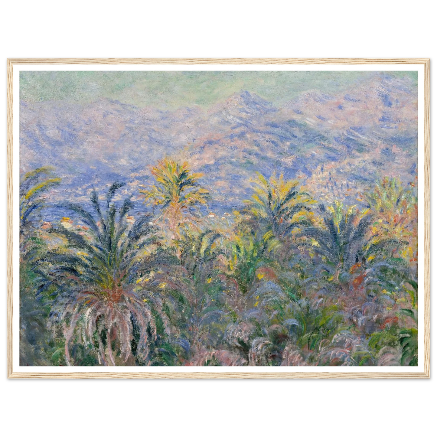 Palm Trees at Bordighera (1884) Art Print | Claude Monet - Framed Poster - 30x40 cm / 12x16″ - Black frame