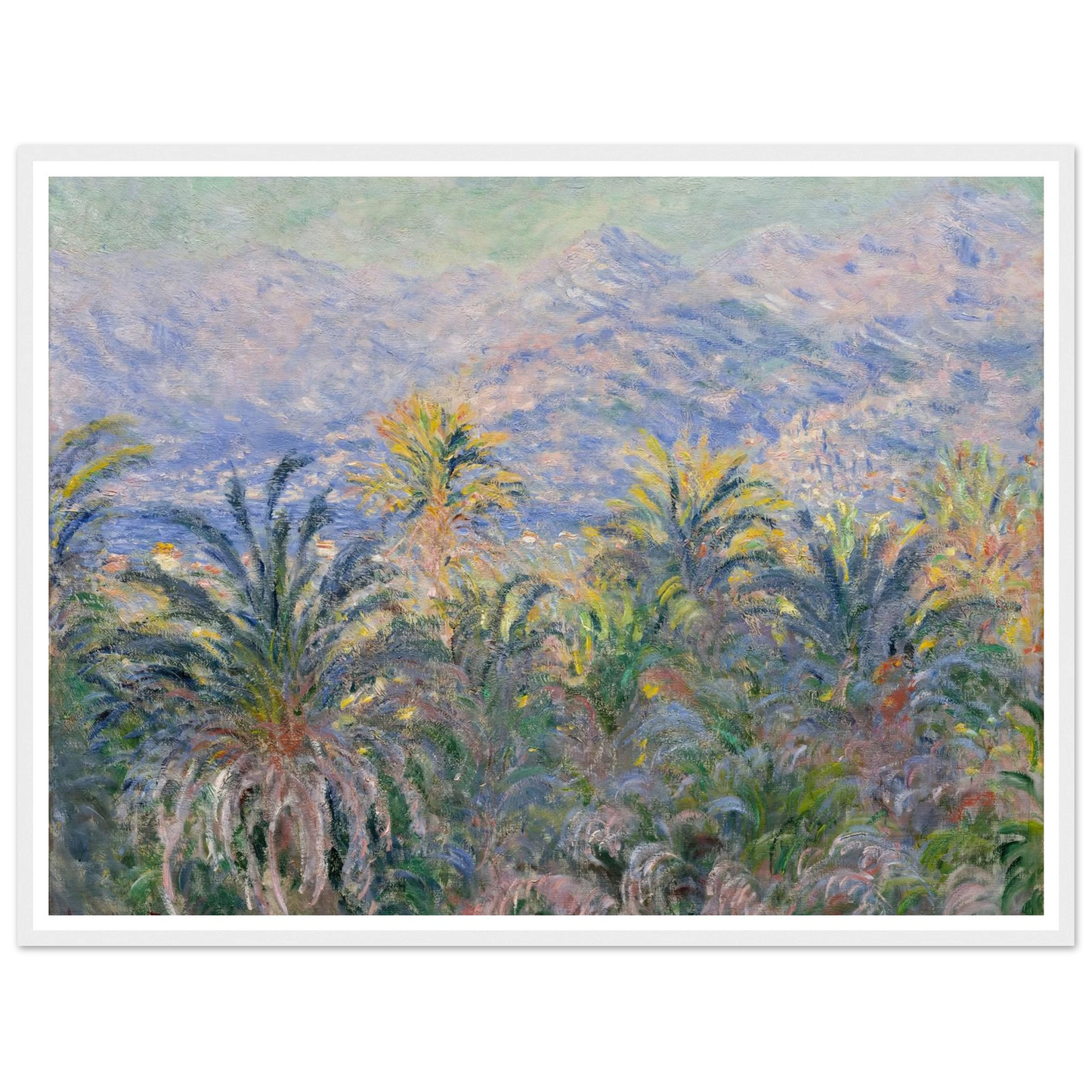 Palm Trees at Bordighera (1884) Art Print | Claude Monet - Framed Poster - 30x40 cm / 12x16″ - Black frame