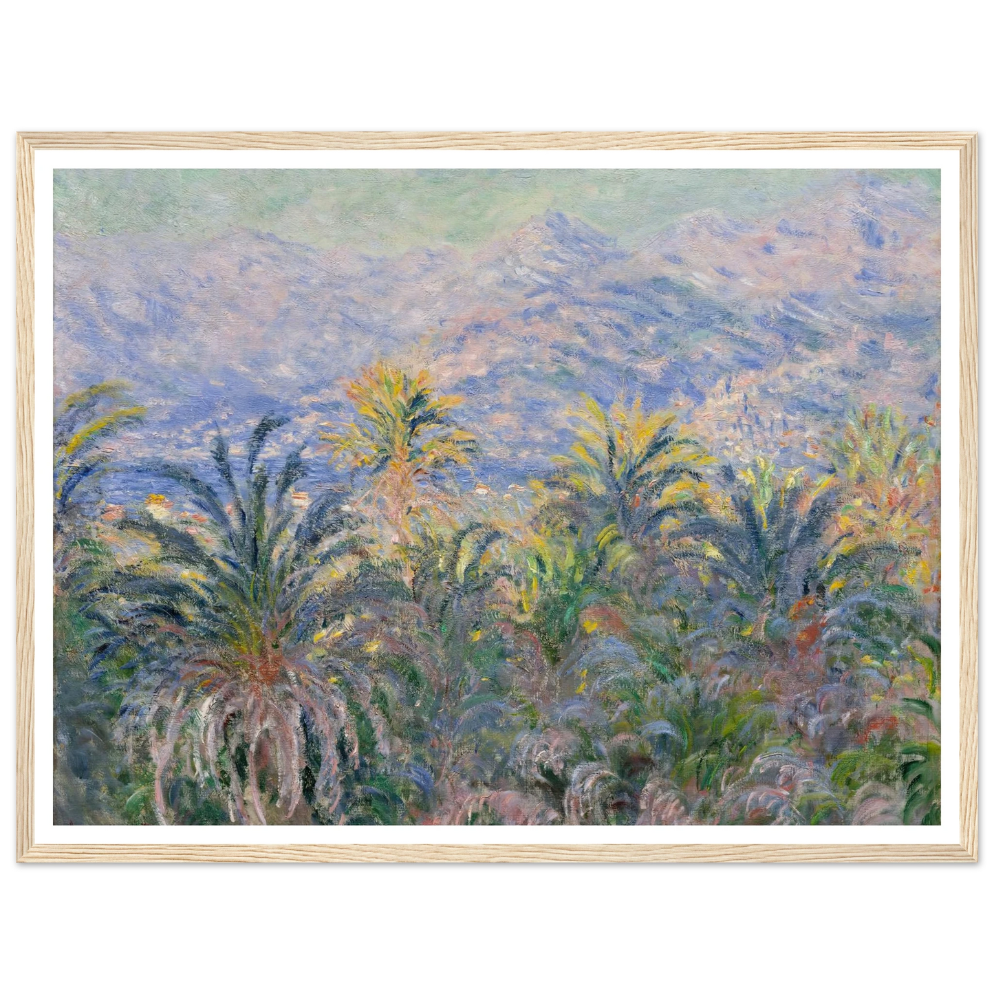 Palm Trees at Bordighera (1884) Art Print | Claude Monet - Framed Poster - 30x40 cm / 12x16″ - Black frame