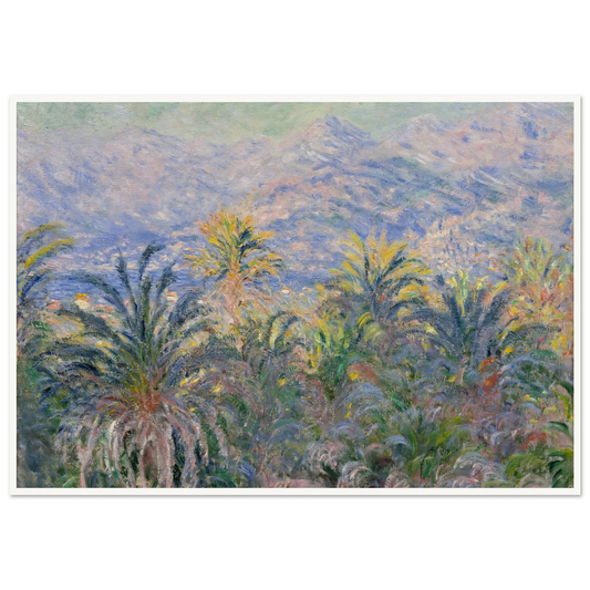 Palm Trees at Bordighera (1884) Art Print | Claude Monet - Framed Poster - 30x40 cm / 12x16″ - Black frame