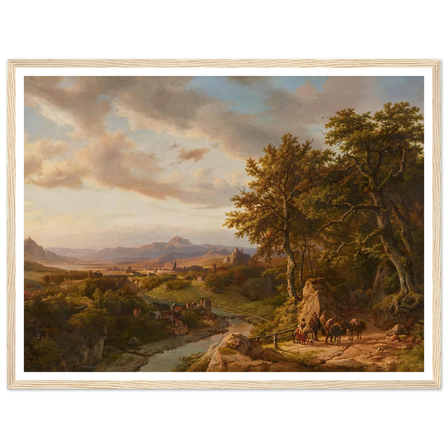 Panoramalandschaft am Mittelrhein (1852) Art Print | Barend Cornelis Koekkoek - Framed Poster - 30x40 cm / 12x16″ - Black frame