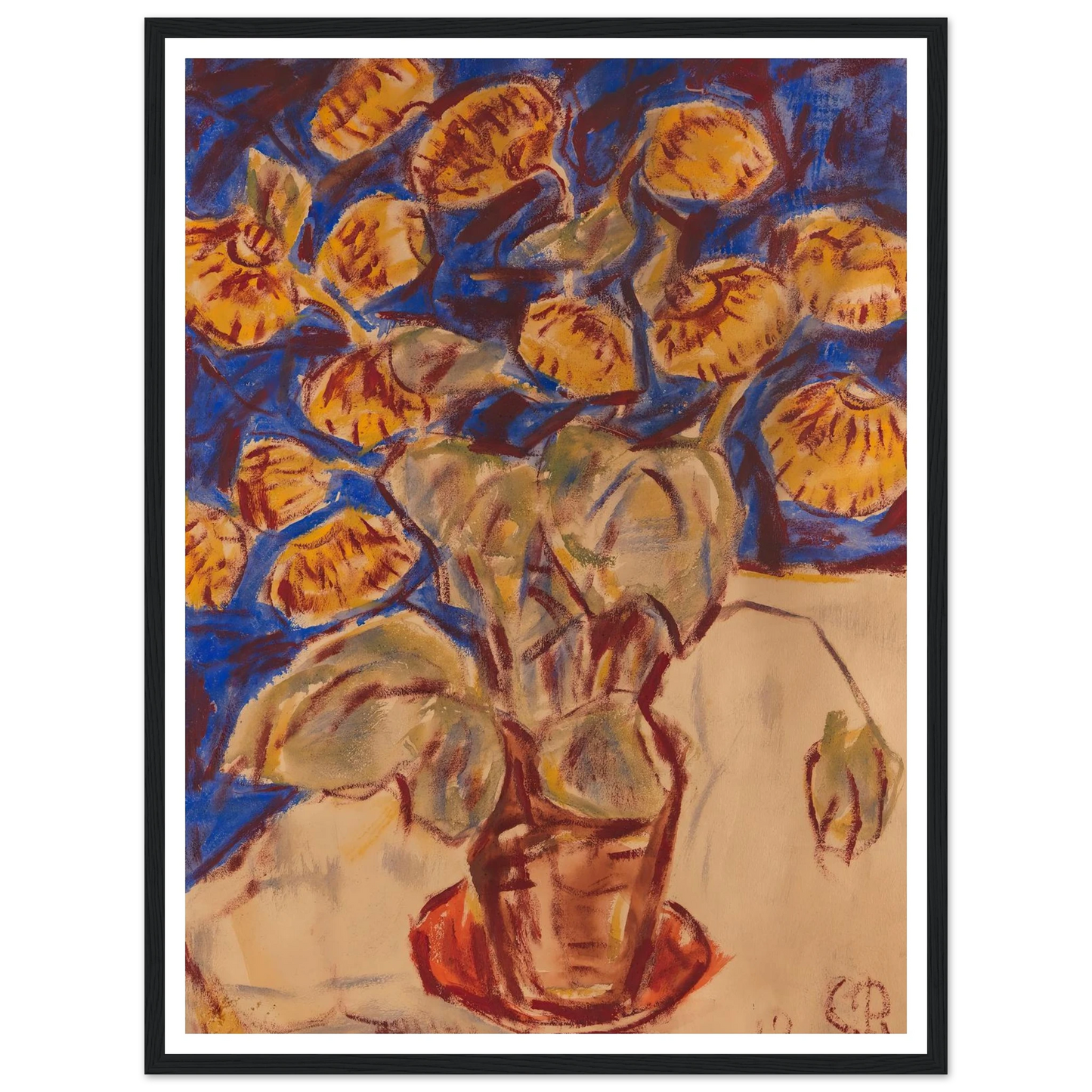 Pantoffelblume (1919) Art Print | Christian Rohlfs - Framed Poster - 30x40 cm / 12x16″ - Black frame