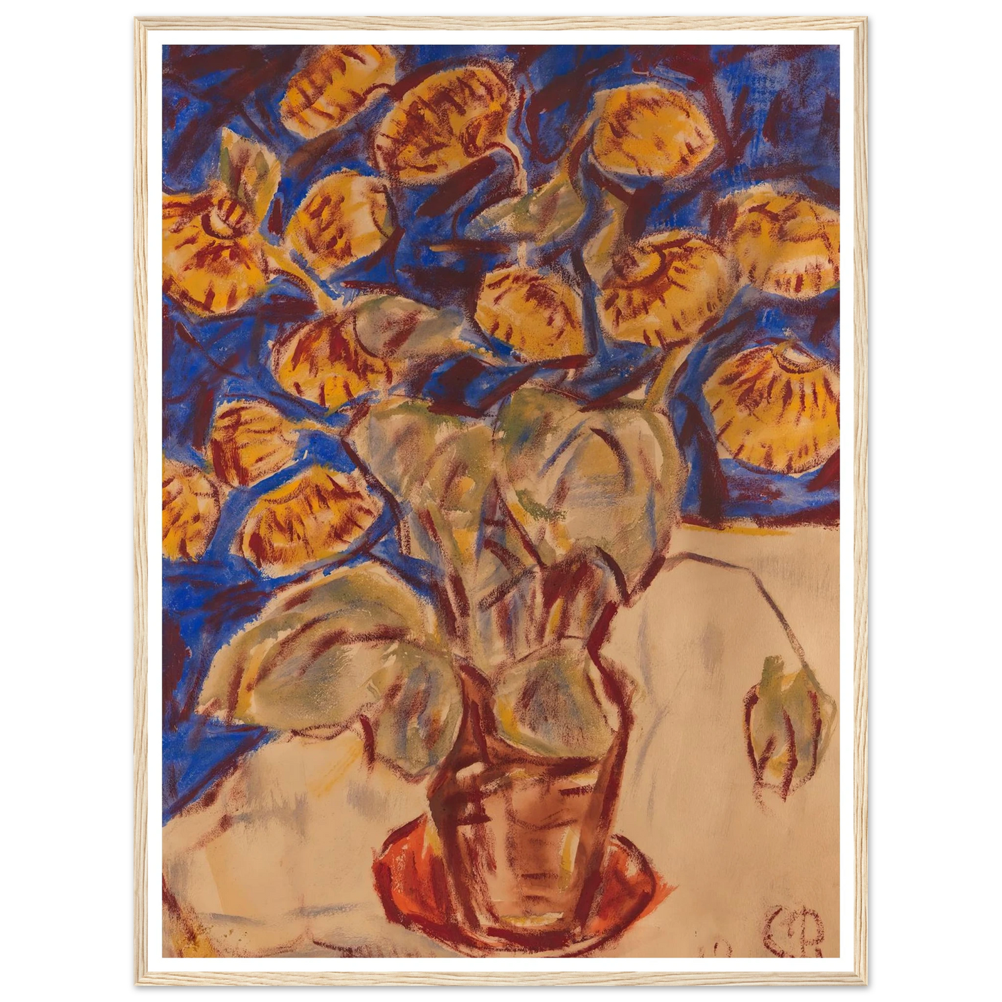 Pantoffelblume (1919) Art Print | Christian Rohlfs - Framed Poster - 30x40 cm / 12x16″ - Black frame