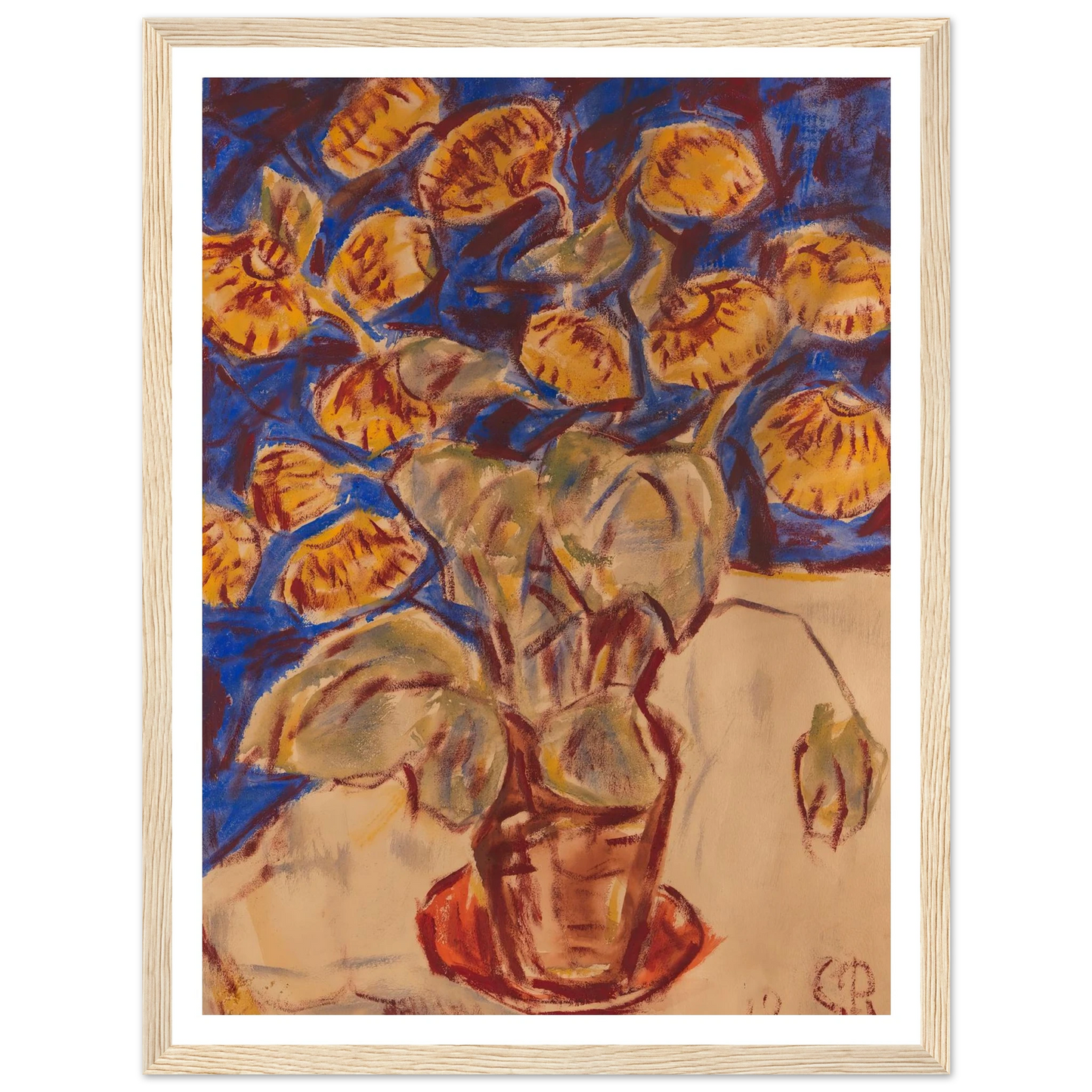 Pantoffelblume (1919) Art Print | Christian Rohlfs - Framed Poster - 30x40 cm / 12x16″ - Black frame