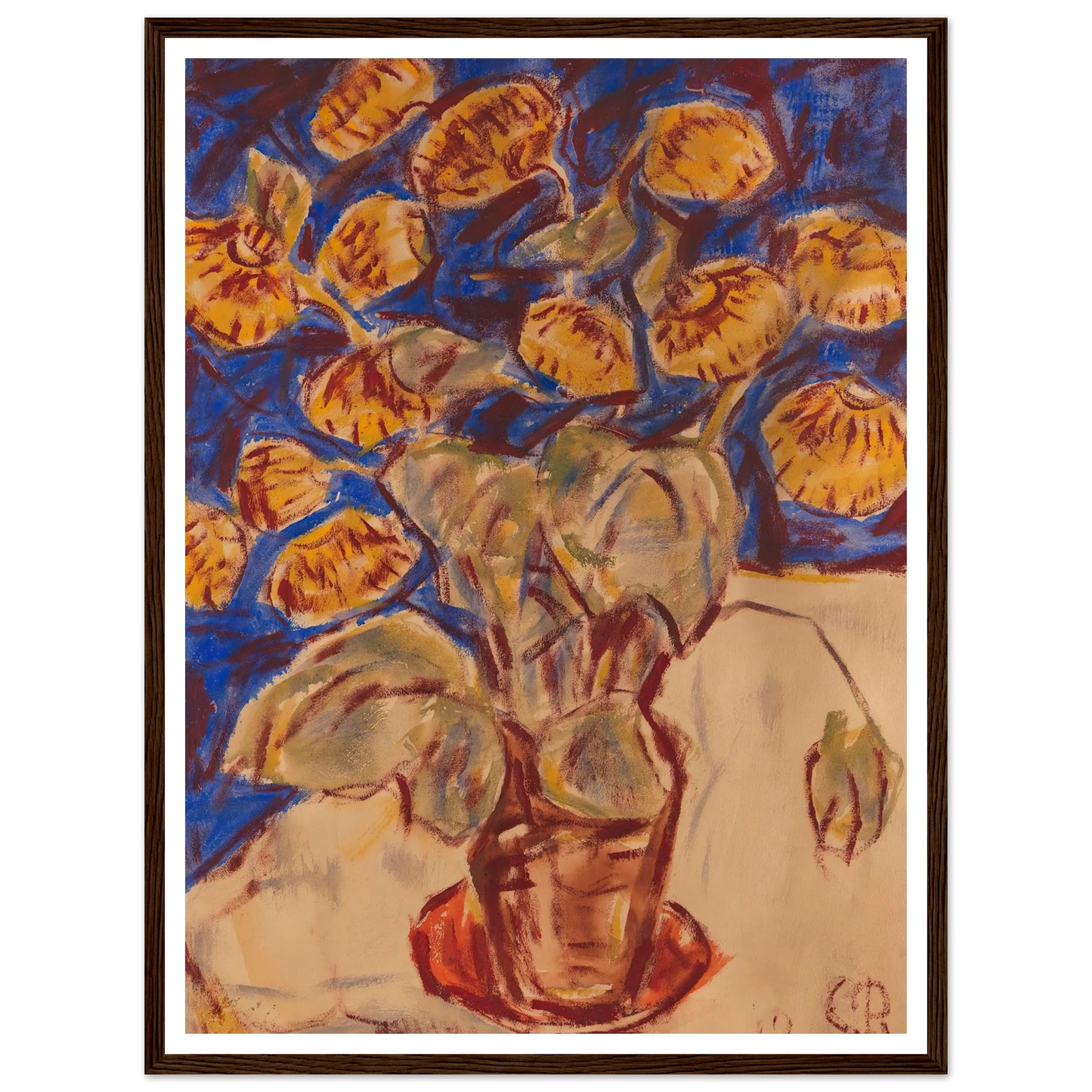 Pantoffelblume (1919) Art Print | Christian Rohlfs - Framed Poster - 30x40 cm / 12x16″ - Black frame