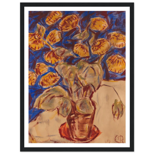 Pantoffelblume (1919) Art Print | Christian Rohlfs - Framed Poster - 30x40 cm / 12x16″ - Black frame