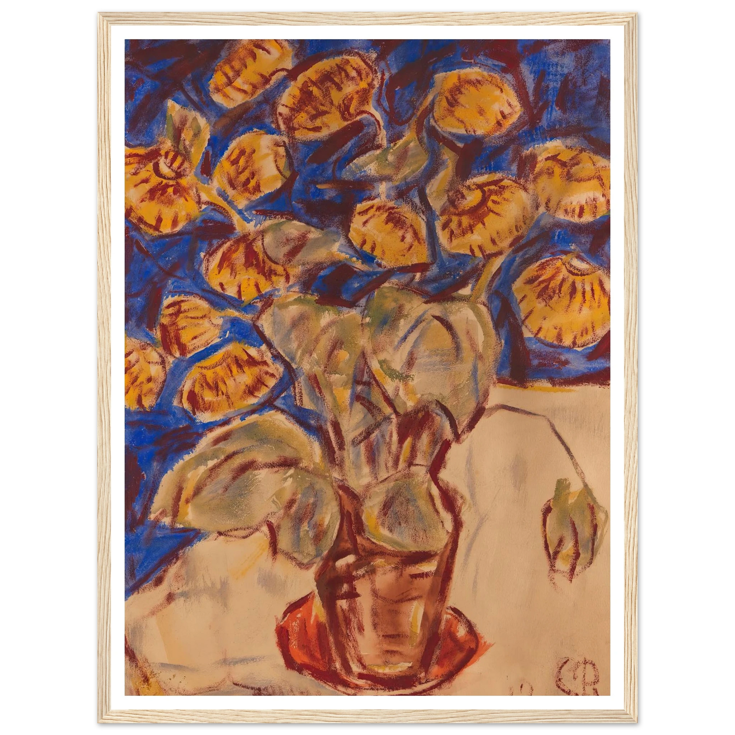 Pantoffelblume (1919) Art Print | Christian Rohlfs - Framed Poster - 30x40 cm / 12x16″ - Black frame