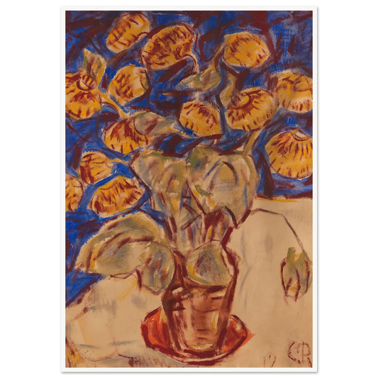 Pantoffelblume (1919) Art Print | Christian Rohlfs - Framed Poster - 30x40 cm / 12x16″ - Black frame