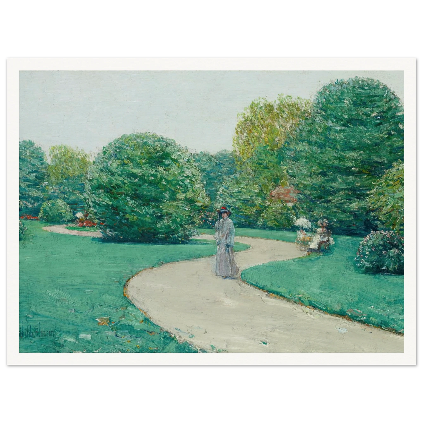 Parc Monceaux, Paris (circa 1888-89) Art Print | Childe Hassam - Framed Poster - 30x40 cm / 12x16″ - Black frame